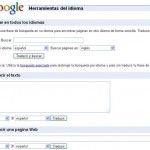 Sitio del traductor de Google
