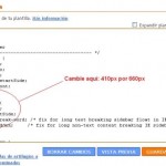 Cambiando el ancho de la entrada