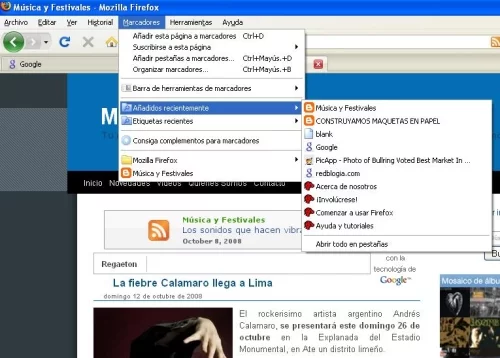 Maneja tus marcadores con Firefox 3.0.3