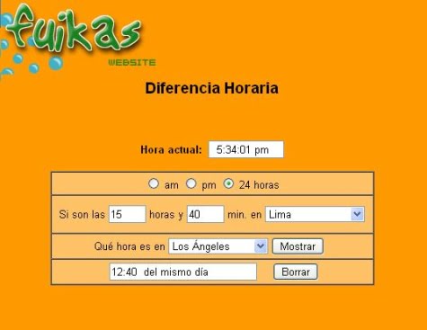 Servicio de diferencia horaria de Fuikas