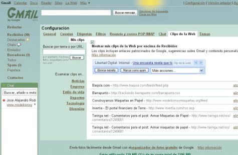 Configurando tus Clips de Web en Gmail