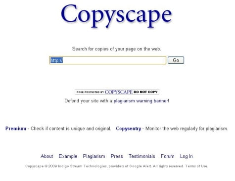 Motor de búsquedas de Copyscape