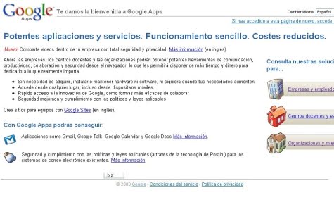 Inicio de Google Apps