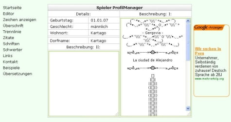 Vista de la página Usvblons y su utilidad Travian manager