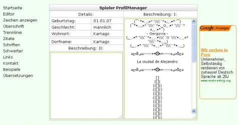 Vista de la página Usvblons y su utilidad Travian manager