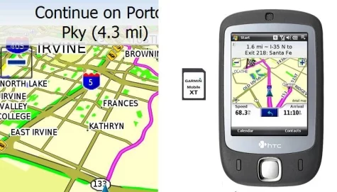 La tarjeta Garmin Mobile XT