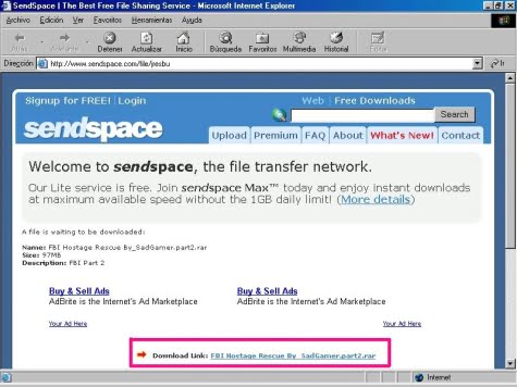 Servicio de descarga Sendspace