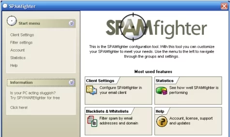 Gestor de trabajo de Spamfighter