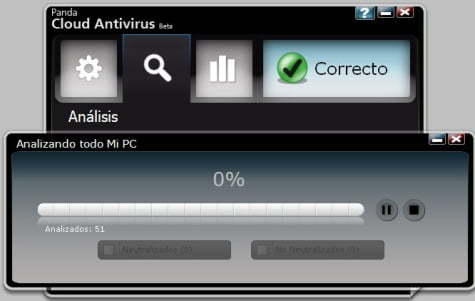 Analizando todo el PC con Panda Cloud