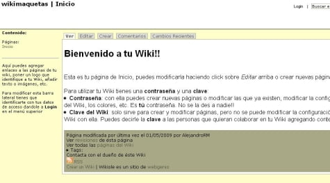 Un ejemplo de Wiki con WikiOle