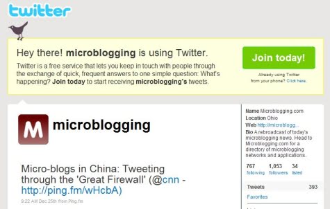 Microblogging Twitter