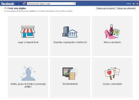 Crear pagina Facebook