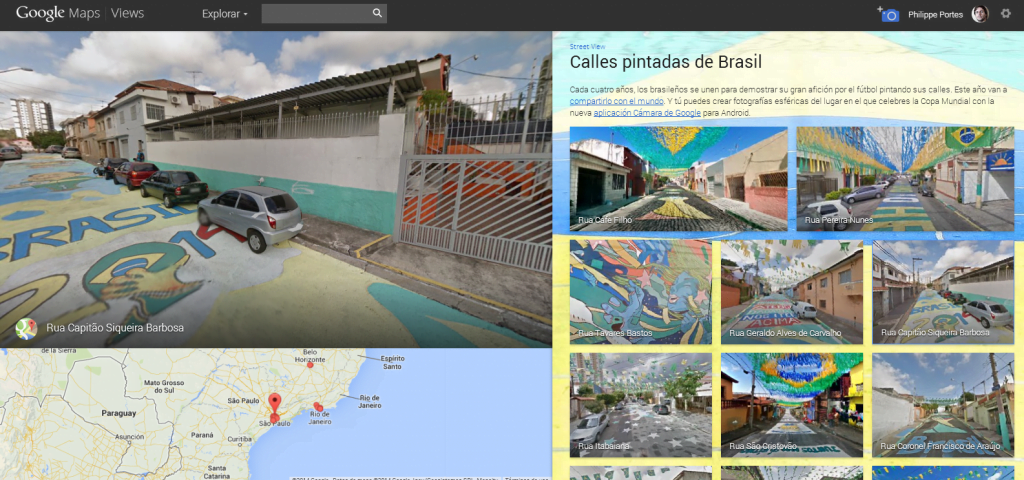 Google: calles pintadas de Brasil por el Mundial