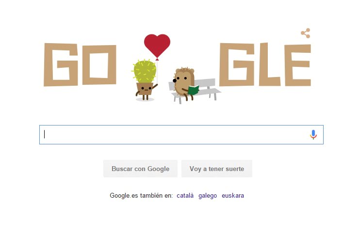 Google doodle por San Valentín