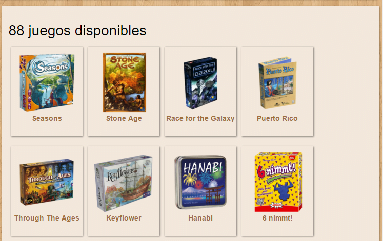 Juegos disponibles en el sitio