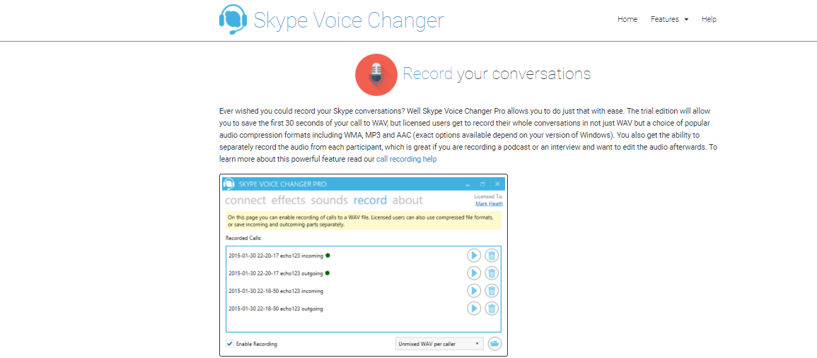 Skype voice changer