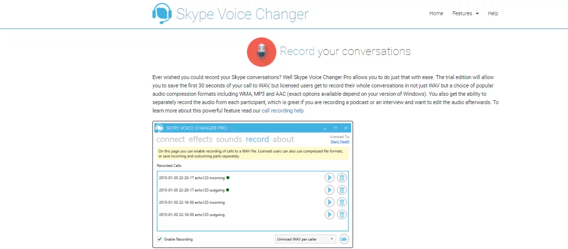 Skype voice changer